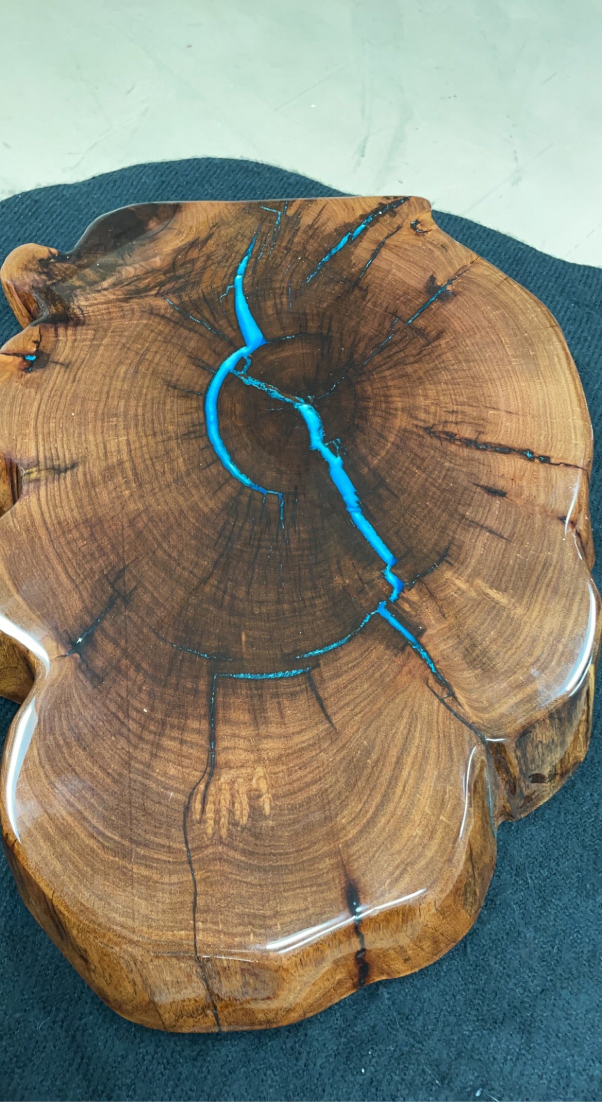 Mesquite Lazy Susan with Resin