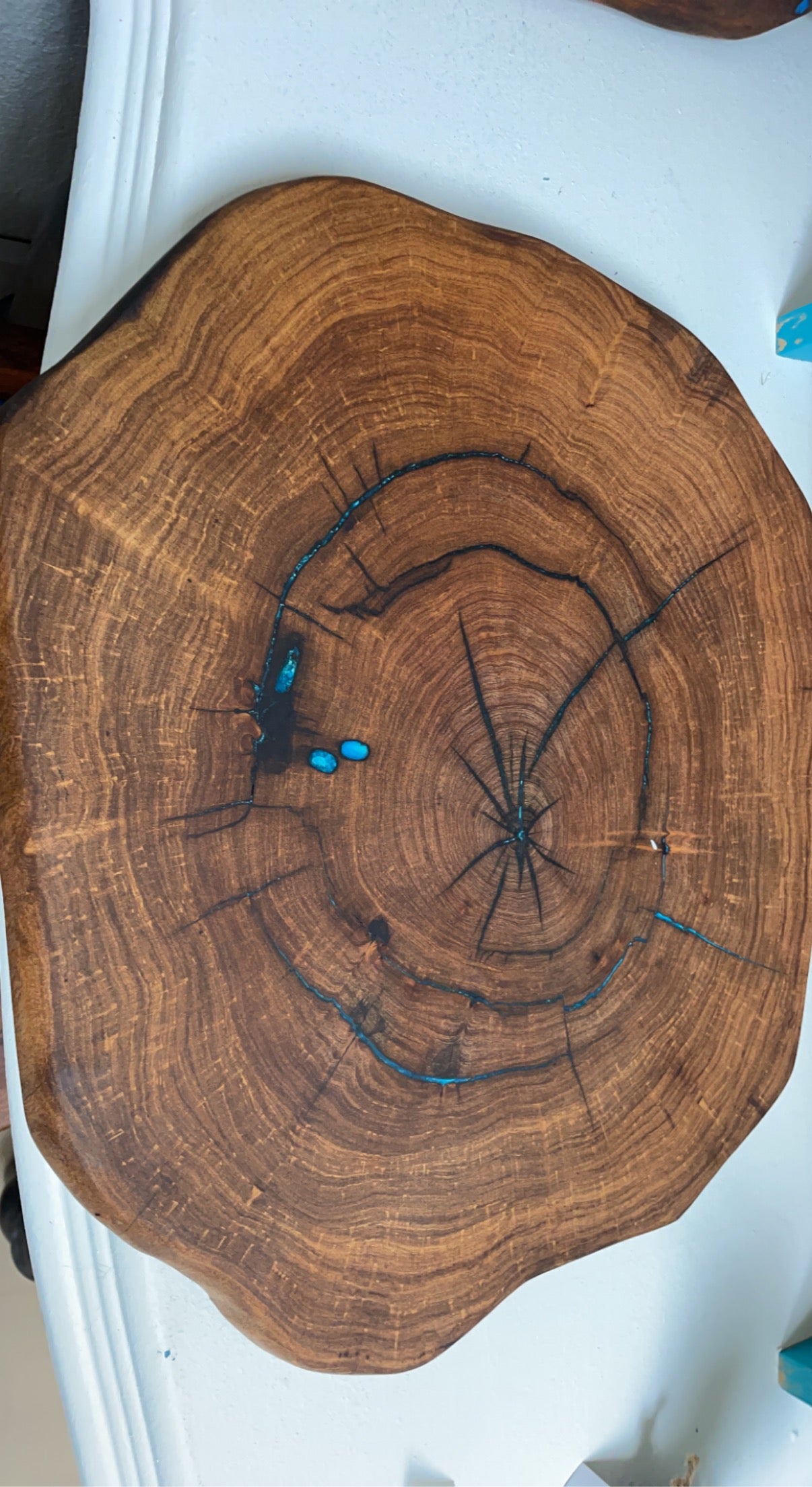 Mesquite Lazy Susan with Resin