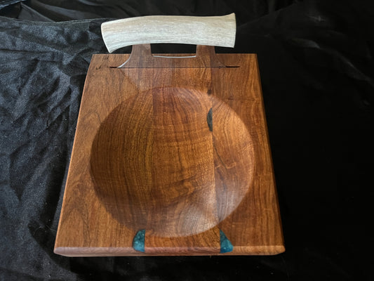 Mesquite with Epoxy  Ulu with knives