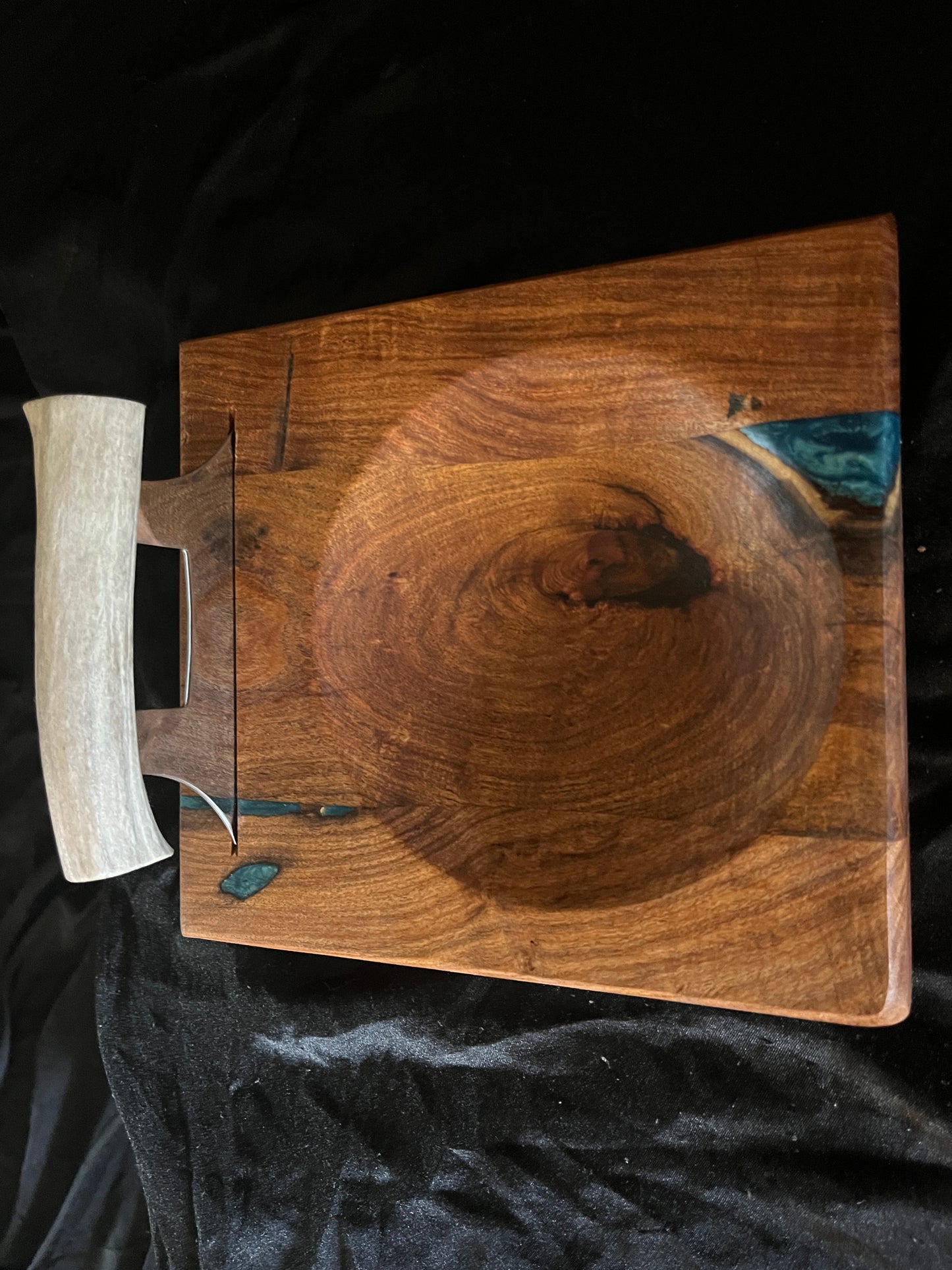 Mesquite with Epoxy  Ulu with knives