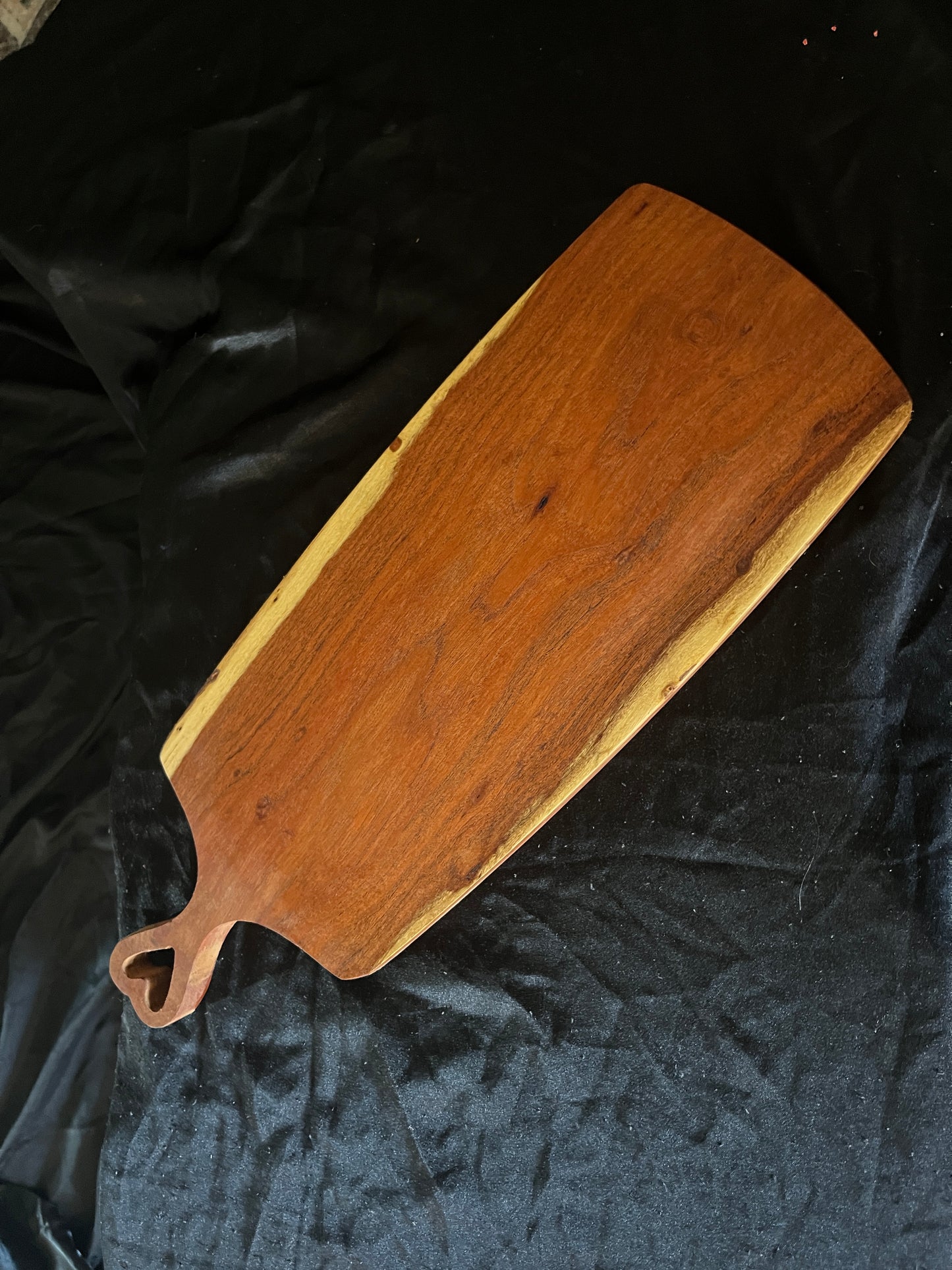 Heart-Shaped Handle Mesquite Cutting/Serving Board