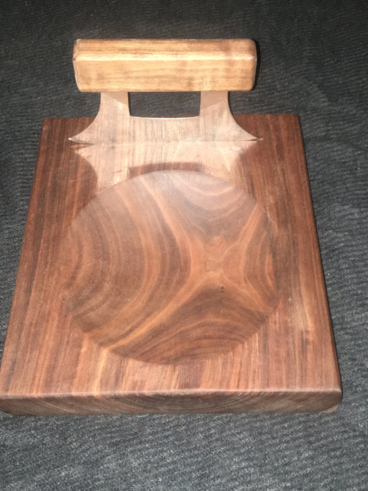 Walnut Ulu bowls with knives