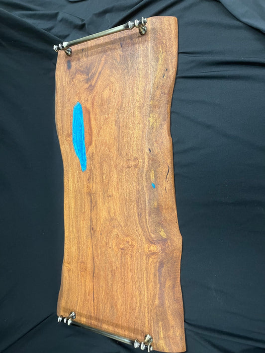 Mesquite w/ epoxy Charcuterie Board with handles